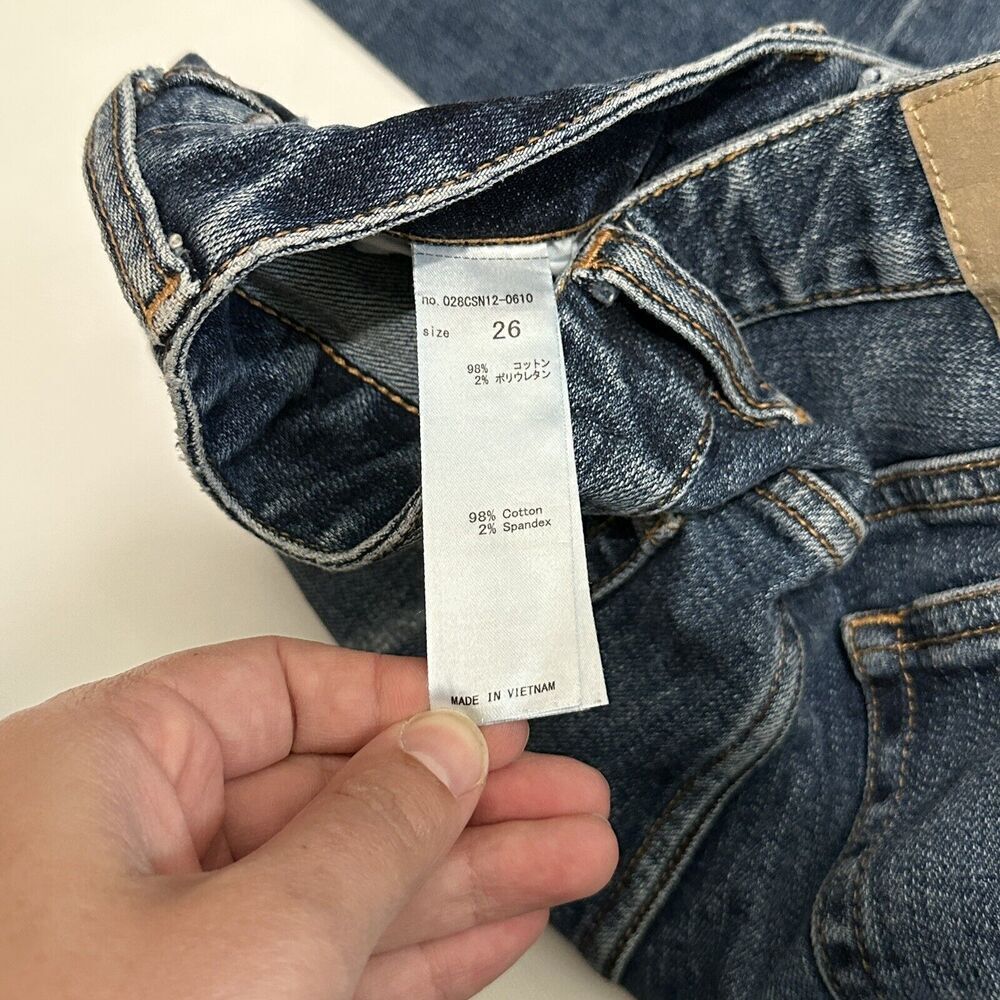 Moussy Womens Size 26 Distressed Mid Rise Cropped Raw Hem Jeans Pants Blue Denim - Picture 5 of 12